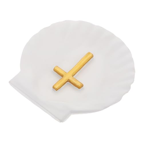 BUGUUYO Schale Schmuckschatulle Muschelhalter Shell-schmuck-tablett Muschelgericht Muschelschale Ringhalter Schale Muschelringhalter Schmuckschale Dekorative Platte Ringgericht Beige Harz