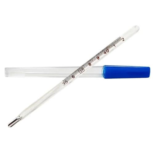 Allbestop Glas für den Heimgebrauch, oral und axillär, für Erwachsene und Kinder, dreieckiges Glasthermometer, 1 ml Backthermometer Analog (Blue, 11.5x0.6x0.4cm)