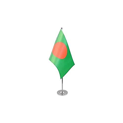 AZ FLAG - Prestige Tischflagge Bangladesch 22x15 cm Metall - Bangladeschfahne Tischfahne 15 x 22 Cm - Flaggen