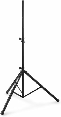 Vonyx LS01K Lautsprecherständer, höhenverstellbar 110cm-180cm, Universal Boxenständer, Speaker Stand bis ca. 20 Kg Traglast, Lautsprecher Ständer mit versteckter Kabelführung- Schwarz