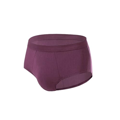 WKAYsIV Mehrfachpackung Bequeme dreieckige Pitss-Unterwäsche gestreifter Baumwolle für Herren Boxershorts Herren Rot (Purple, L)