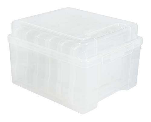 Rayher 39572000 Aufbewahrungsbox mit 6 Innenboxen, transparent, 21 x 18,5 x 14 cm, zum Sortieren und Ordnen