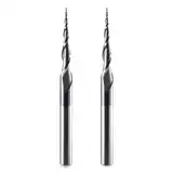 HOZLY Kugelkopffräser Konische CNC Fräser Kugelfräser 2 Stück, R0.25 Spiralnutfräser Bit 6mm Schaft 2 Flöten Schaftfräser HRC55, 0,25mm Radius CNC Schnitzbits mit AlTiN Beschichtung für 2D /3D Gravu
