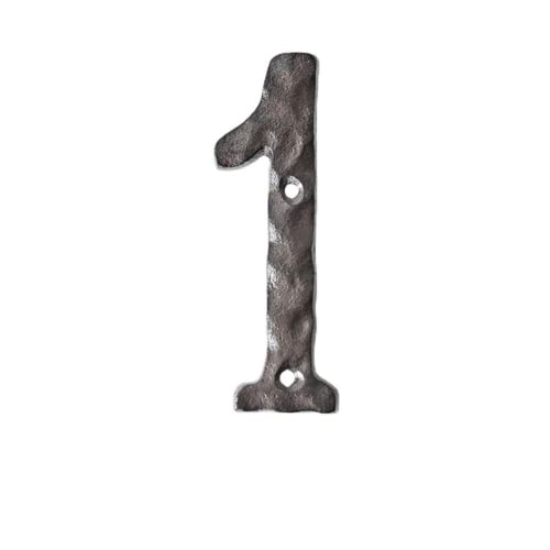 Hausnummern, robust, rustikal, Gusseisen, Metall, 14 cm, gehämmerte Optik (1)