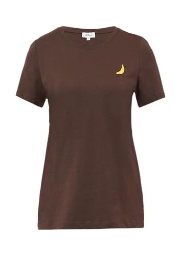 Jersey-T-Shirt mit Stickerei Mokka 42