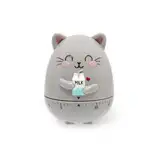 Legami - Küchentimer, Kitty-Thema, manuell einstellbar, 60 Minuten, ohne Batterie, Durchmesser 6 cm, Höhe 8 cm, Grau