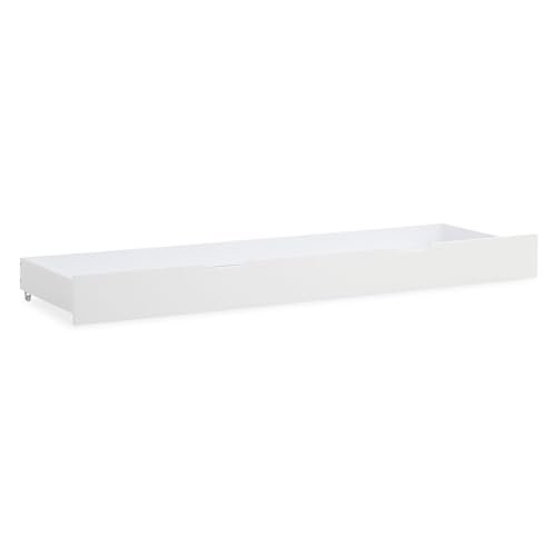 Homestyle4u 2595, Bettkasten mit Rollen Weiß Holz Kiefer 196 cm Aufbewahrung Bett Schubkasten ausziehbar Auszug Stauraum
