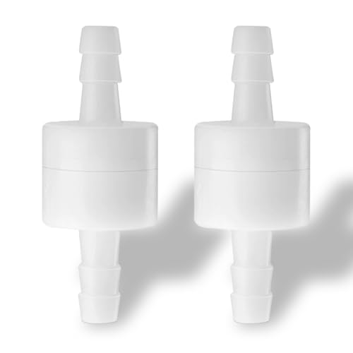 Uadme Rückschlagventil 6mm, 2 Stück Kunststoff Inline Einweg Ventil für Wasser Brennstoff Gas Flüssigkeit Luft, Verhindern Rückfluss von Flüssigkeit und Luft