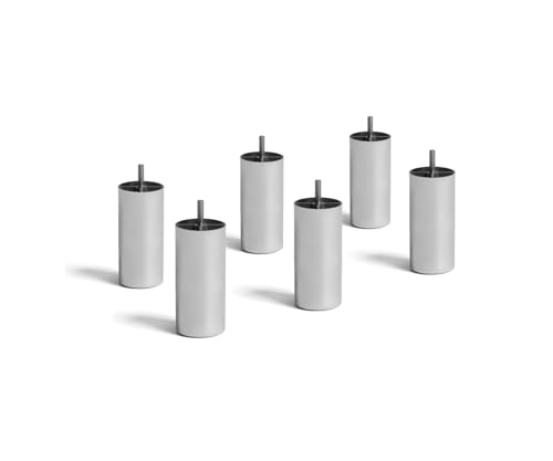 DELIFE Dream Fußvariantenset Boxspringsystem alufarbig Füße Bodenfreiheit 10 cm für Bettbreite 120