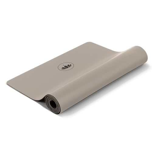 LOTUSCRAFTS® Yogamatte rutschfest, aus Naturkautschuk, universell einsetzbar als Yoga Matte, Sportmatte, Gymnastikmatte, Fitnessmatte, Yoga Mat, Matte Sport, Trainingsmatte (Light Taupe)