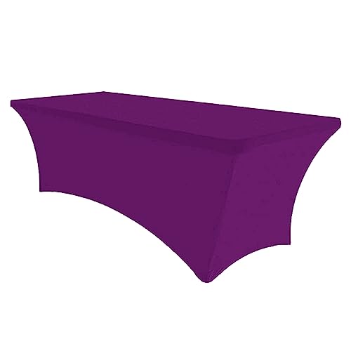 SEPARO Tischdecke, dehnbar, rechteckig, Spandex, für Outdoor, Party, DJ, Messen, Bankett, Lieferanten, Hochzeiten etc. 1PC 6FT violett