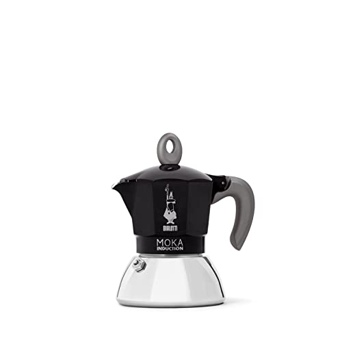 Bialetti - Moka Induction, Moka-Kanne, Geeignet für Alle Herdarten, 2 Tassen Espresso (100ml), Schwarz