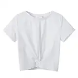 Arshiner Mädchen T-Shirts Sommer Kurzarm Kinder Baumwolle Bluse Niedlicher Mode Druck Einschulung Shirt Rundhals Sport Leichtgewicht Casual Tshirts für Mädchen 9-10 Jahre 150