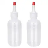 SGERUFZ 2pcs Applikator Flasche mit Spitze, Squeeze Flasche, Kunststoff Haarfärbeflaschen, Plastik Quetschflasche für Kleber, Malen, Basteln, Salon-Haarpflege