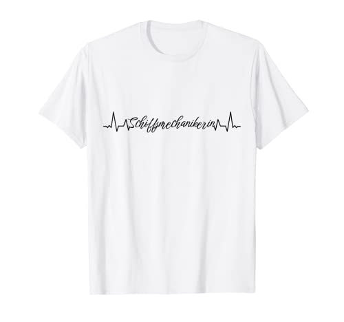 Motorenwärter Herzschlag Schiffsmechanikerin T-Shirt
