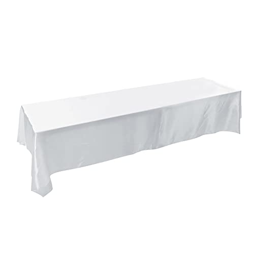 Tischdecke, Rechteckige Tischdecke Tischdecke Fleckenabweisend Bankett Hochzeit 145x320cm(Weiß)