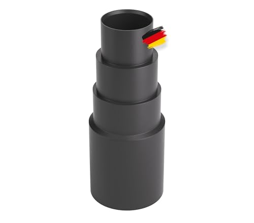 BAUHELD® Staubsauger-Schlauch Aufsatz [Made in Germany] - Adapter für Staubsauger-Düse aus stabilem PVC-Gummi [3 Stück] - Passend für Makita Bosch Kärcher Einhell Festool Eibenstock - Schwarz