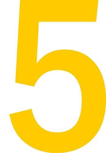 ShirtInStyle Zahlen selbsklebende Aufkleber, 10cm hoch, Haustür, Mülltone, Basteln, Boote, Nummern, Kennzeichen, KFZ, Türen, Spint, Umkleide, Hausnummer, Bootsnummer, ZAHL 5-10cm, signalgelb