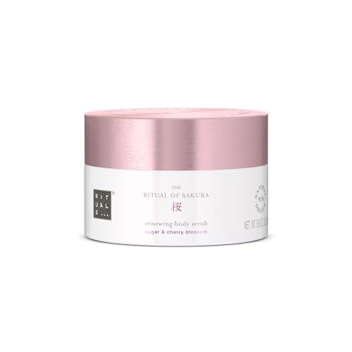 RITUALS Body Scrub The Ritual of Sakura – Körperpeeling mit Zucker, Kirschblüten, Reismilch und Jojobaöl – 91% Inhaltsstoffe natürlichen Ursprungs – 250 g