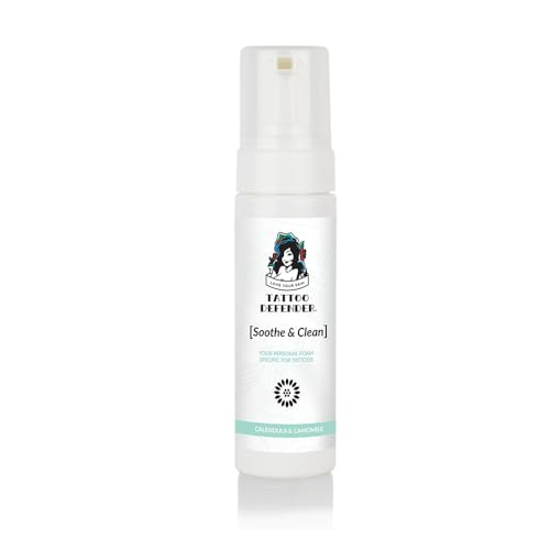 Tattoo Defender Soothe&Clean Foam 150 ml - Beruhigendes Reinigungs-Mousse - zur Pflege von Tätowierungen - Reduziert Rötungen und Schwellungen - Antibakteriell