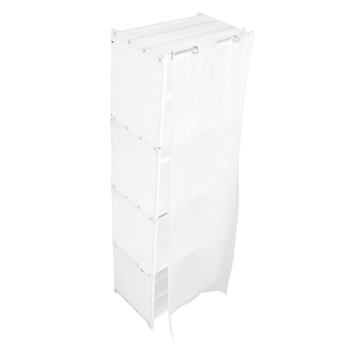 ULTECHNOVO Einfache staubdichte Garderobe mehrschichtige Garderobe Bastelschrank Minischrank Kleiderschrank für Schlafzimmer Kleiderschrank im Schlafzimmer pp Weiß