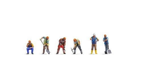 NOCH Z Figuren Bauarbeiter, 3D-Master-Figuren mit Farbe, ideal für Bauszenen im Maßstab 1:220 (Z)