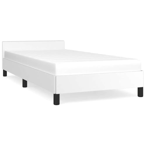 SXJEQOC Single Bed Bettgestell Double Bed Tagesbett - Bettgestell mit Kopfteil ohne Matratze Weiß 80x200 cm für Gastzimmer Wohnzimmer Schlafzimmer Balkon
