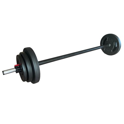 Sport-Thieme Langhantel Set Pump | Schneller Scheibenwechsel | 20 kg Gewichtsscheiben | Bodenschutz | Individuelles Training möglich