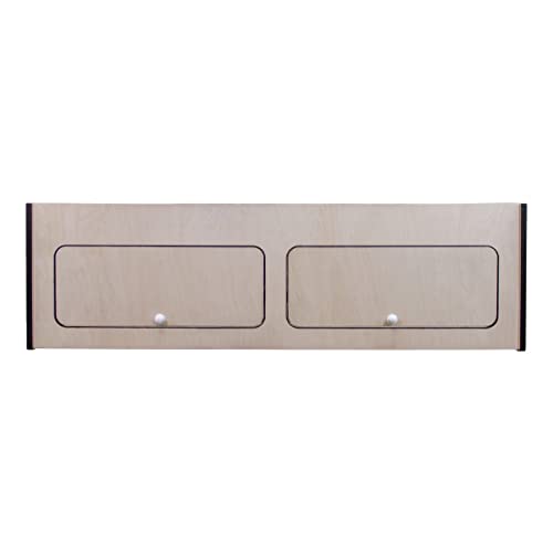 Wohnwagen Oberschrank mit schwarzem Rand Wohnmobil 120cm x 35cm x 35cm Camper Hängeschrank Birkensperrholz Trennwand Leichtgewichtig Unbehandelt Soft-Close Vorgebohrte Löcher Befestigungssatz