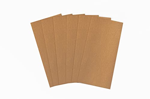 Brandalo® veganes Leder - waschbares Papier - 6 Bögen 10x21cm bei 0,55mm Dicke - Waschpapier - Lederpapier - Handmade Label gestalten - DIY zum nähen, basteln, plotten, Bedrucken UVM. - Hellbraun