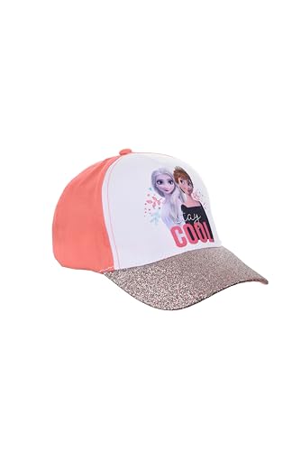 eplusm Disney Frozen ELSA und Anna Baseball Cap, Kappe Sonnenhut für Mädchen mit Klettverschluss ab 2-8 Jahren, 100% UV Schutz Sommer Geschenk (DE/NL/SE/PL, Numerisch, 54, 56, Rosa)