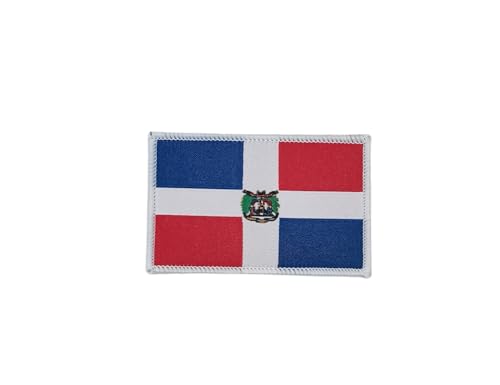 Bestickte Aufnäher Dominikanische Republik mit offiziellen Farben, gesticktes Wappen, bestickte Motorradflicken, Militärflicken, Aufnäher (Dominikanische Republik)
