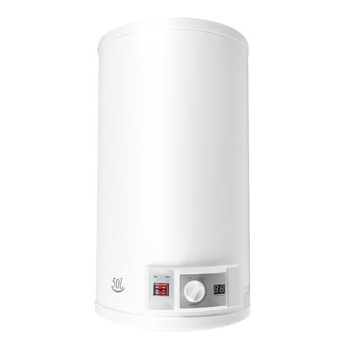 Elektrospeicher Warmwasserspeicher Wasser Boiler Elektroboiler Elektro Wasserbereiter Wasserboiler Bad Kit WandhäNgend Anticalc Emaillierter InnenbehäLter Warmwasserboiler Heizung Speicher 220V (50L)