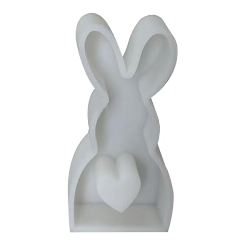 Silicone Moulds 5.3 Inch Rabbit Jelly Mould, Cute Bunny with Heart Resin Moulds, Easy to Pop Out Heat-Resistant Easter Molds Silicone Decor for Chocolate Cake L