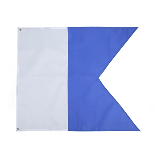 Internationale Taucherflagge, blaue und weiße Polyester-Alpha-Flagge, universelle Tauchflagge, 27,6 x 23,6 Zoll, Tauchflagge, Bootsflagge, Markierung für Tauchen, Schnorcheln, Unterwasseraktivitäten
