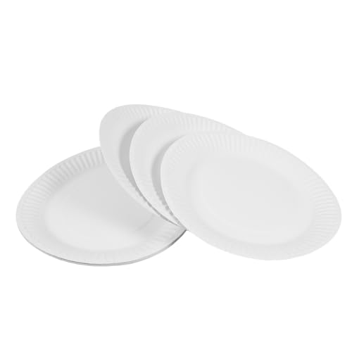 DIYEAH 10 Stück Weiße Papierschale papier basteln Graffiti Tabletts basteln für farbig Teller Kleinkind Malerei Papier Platte Graffiti-Platten Kunstplatten Zeichentabletts