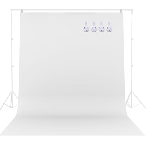 WYYFXY® 2x3m Fotohintergrund Weiß Stoff Foto Hintergrund Fotografie Fotowand Faltbare Fotoleinwand Weißer Leinwand für Fotostudio, Fotoshooting, Video, Modefotografie