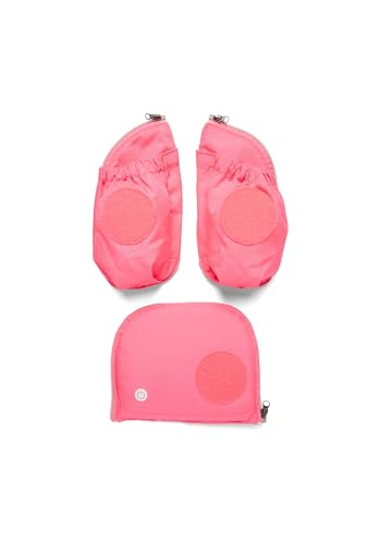 ergobag Fluo LED Seitentaschen Set Geeignet für pack, cubo, cubo light und wide Pink