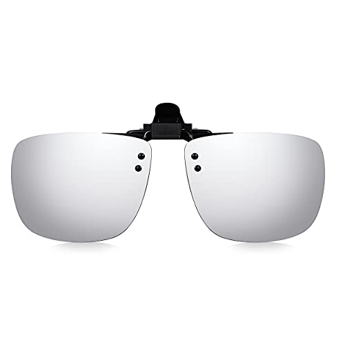 Read Optics Clip-on-Sonnenbrille über verschreibungspflichtigen und nicht verschreibungspflichtigen Brillen mit einfacher Befestigung, polarisiertem UV-Schutz, hochklappbaren randlosen, leichten