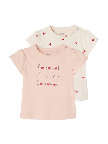 Vertbaudet 2er-Pack Baby T-Shirts Basic Bedruckt Hellrosa 92/98