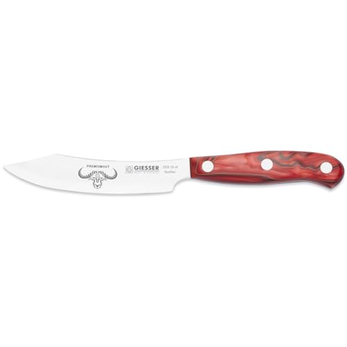 Giesser seit 1776 - Made in Germany - Spickmesser 10 cm Red Diamond, PremiumCut Office No 1, Officemesser Acryl rot, rostfrei, deutsches scharfes Messer