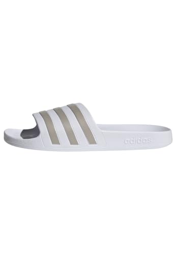 adidas Unisex Adilette Aqua Slides, Cloud White / Platinum / Cloud White,44.5 EU