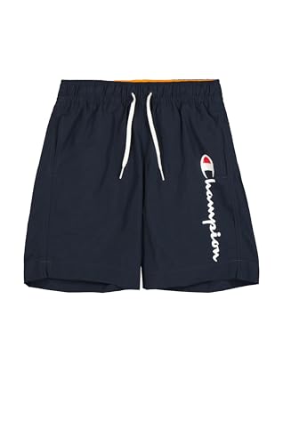 Champion Jungen Legacy Icons Beachshorts B-Crinkle Taslon Contrast Logo Badehose, Marineblau, 13-14 Jahre