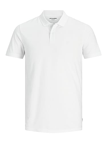 JACK & JONES Male Polo Shirt Klassisches, Weiß, White, XL