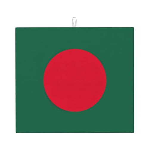 Abtropfmatte mit Flagge von Bangladesch für Küche, Kaffeematte, Küche, Abtropfmatte für Badezimmer, 40,6 x 45,7 cm