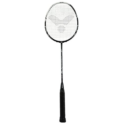 VICTOR Badmintonschläger Ultramate 8 handlicher superleichter Graphit Badmintonschläger 100% Graphit, weiß-schwarz