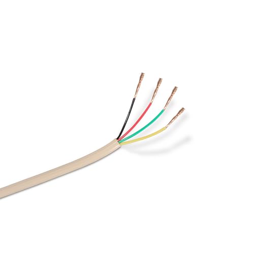 VoltShine RJ11 Kabel 4C 100 m, Beige, ideal für Telefonverbindung und Datenübertragung in Telefonanlagen und Internetdiensten.