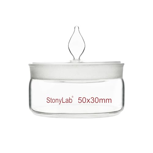 stonylab Tiefgezogenes Wiegefläschchen, Borosilikatglas Wiegefläschchen mit geschliffenem Stopfen für Laborgebrauch, Durchmesser 50 mm, Höhe 30 mm