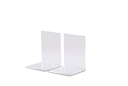 MAUL Buchstütze aus Acryl (2er Pack) 10x8x10cm | Bücherhalter, Organizer für Kinder, Bücher, Büro, Regal | Bücherstütze im stilvollen Acryl Design | Möbelschonender Buchhalter | Glasklar