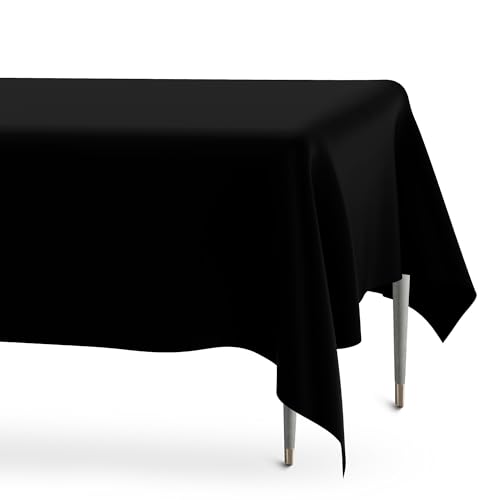 Tischdecke Schwarz,Halloween Deko,Outdoor Tischdecke,Gartentischdecke Eckig Wetterfest,Biertisch Tischdecke,Tischdecke Geburtstag,Plastik Tischdecken,Table Cloth,274cm X 137cm 2Stück